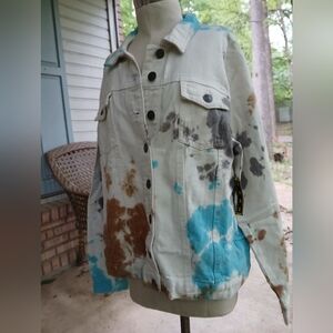 Taxi‎ Tie-Dye Button-Up Jacket. Sz.L